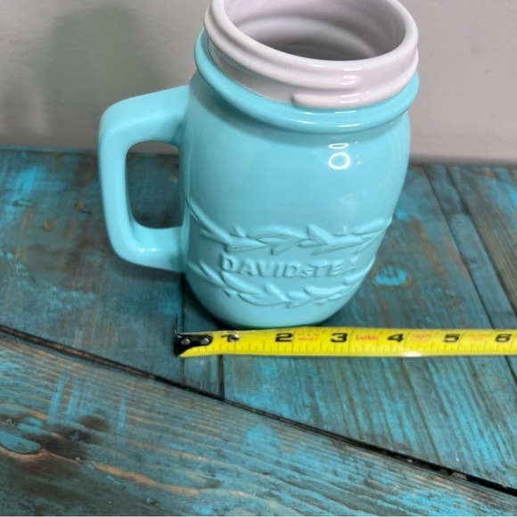 David’s Tea Ceramic Blue Mason Jar Mug - Picture 5 of 7
